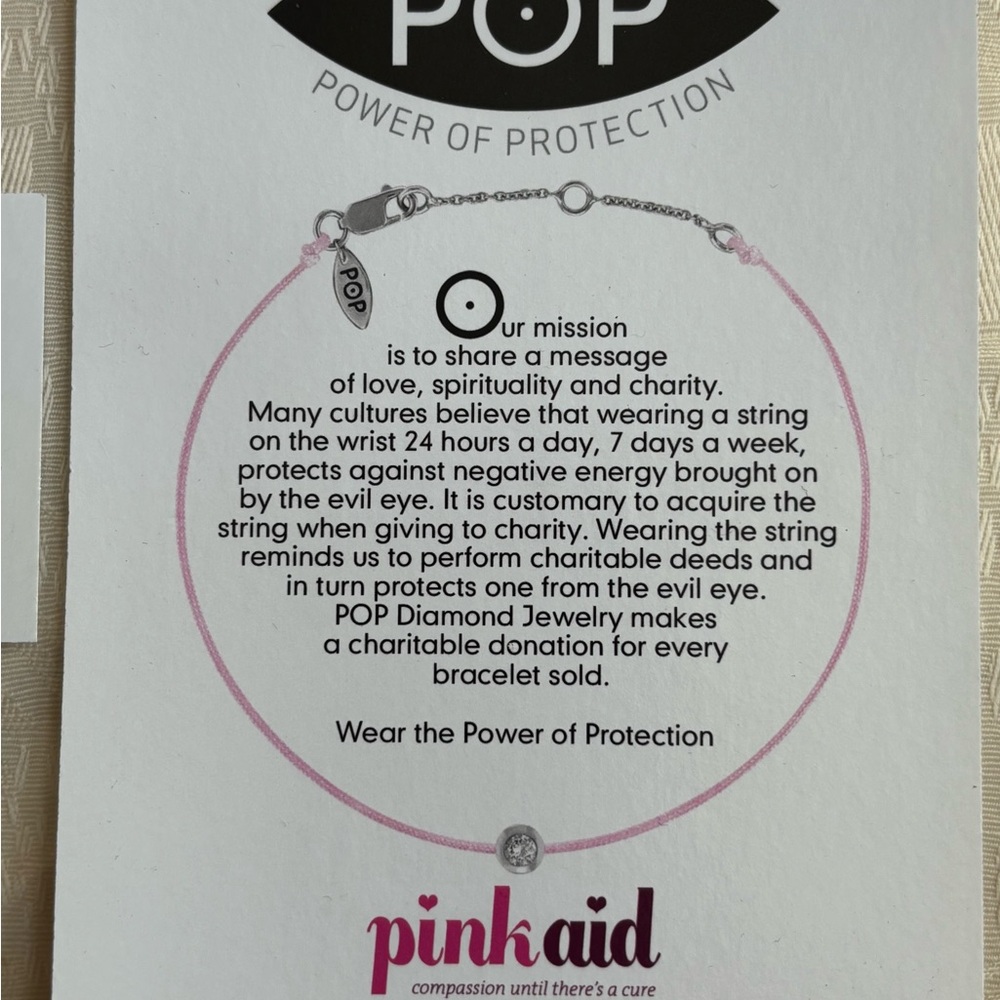 THE POP DIAMOND CLASSIC CORD BRACELET, Bezel, BNIB Pick One! - Picture 7 of 8